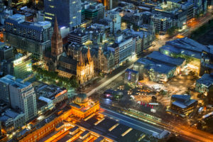 Federation Square on Grand Final Morning